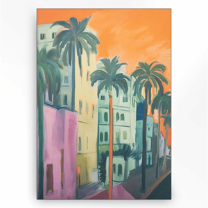 Urban Cotton Wandkleed Palm Street in zwart frame
