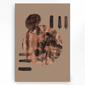Urban Cotton Wandkleed Wabi-Sabi Lifelines in zwart frame