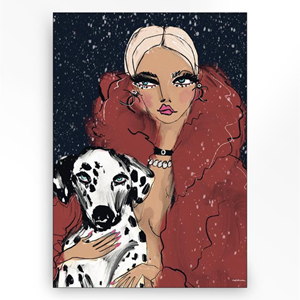 Urban Cotton Wandkleed Dotted Doggy in zwart frame