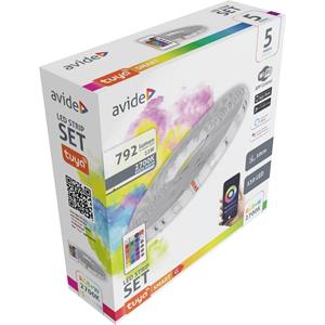 Avide ABLSBL12V5050-30RGBW-TYIR LED-strip complete set Energielabel: G (A - G) Met connector (male) 12 V, 230 V 5 m Warmwit 1 stuk(s)