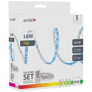 Avide ALSB5050RGBMU40-5M LED-strip complete set Met connector (male) 12 V, 230 V 5 m RGB 1 stuk(s)