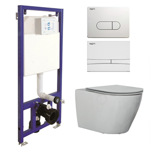 Sanigoods Andes toiletset met Saniclear Jama randloos toilet wit glans