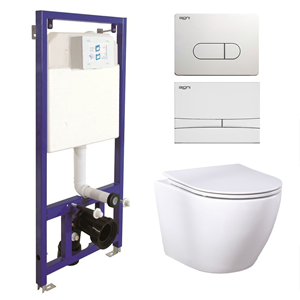 Sanigoods Andes toiletset met Saniclear Itsie randloos toilet wit glans