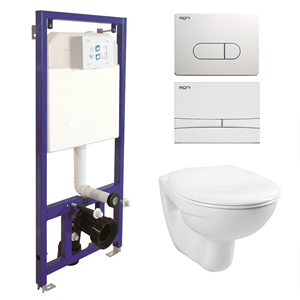 Sanigoods Andes toiletset met Plieger Basic toilet wit glans