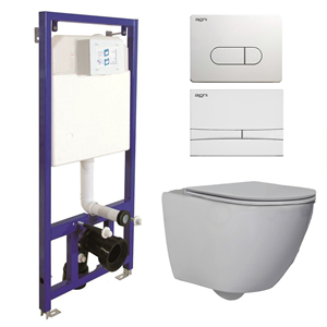 Sanigoods Andes toiletset met Saniclear Jama compact randloos toilet wit glans