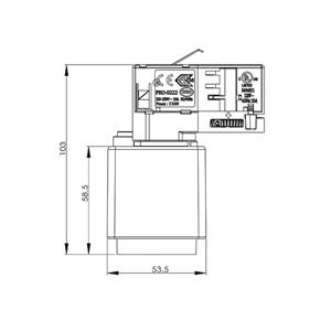 Deko Light 710025 D Line 230V-railsysteemcomponenten Contactdoos Venster-grijs
