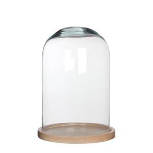 Mica Decorations Stolp Hella - glas en eikenhout - 21 x 30 cm -
