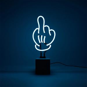 Locomocean Neon middlefinger sign blue