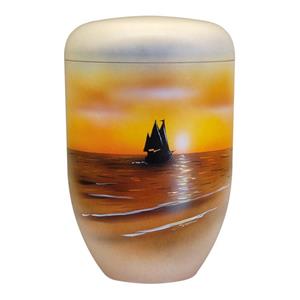 Urnwebshop Design Urn Zeilschip bij Avondrood (4 liter)