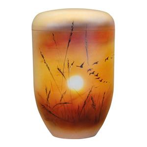 Urnwebshop Design Urn Vogelvlucht bij Zonsondergang (4 liter)