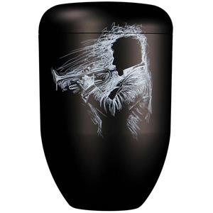 Urnwebshop Design Urn Geschetste Trompetist (4 liter)