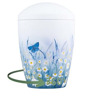 Urnwebshop Design Urn Margrietjes, met Vlinders (4 liter)