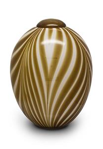 Urnwebshop Grote Glazen Urn Beige-Wit (4.7 liter)
