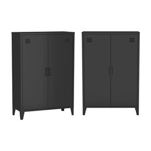 Sweeek  Metalen kast|ladekast 2 deuren (set van 2)