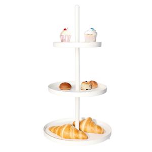 Merkloos Etagere - wit - metaal - 3-laags -  25 x 35 cm - hapjes/high tea - serveerschaal -