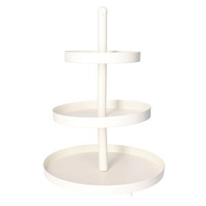 Merkloos Etagere - wit - metaal - 3-laags -  30 x 55 cm - hapjes/high tea - serveerschaal -