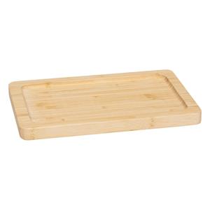 5five Serveerplankje voor hapjes/fingerfood  - 22 x 14 cm - bamboe hout - borrelplank - tapasplank -