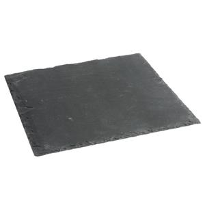 Secret de Gourmet Serveerplankje voor hapjes/fingerfood  - 25 x 25 cm - Leisteen - borrelplank - tapasplank -