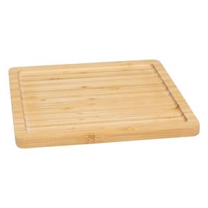 5five Serveerplankje voor hapjes/fingerfood  - 25 x 25 cm - bamboe hout - borrelplank - tapasplank -