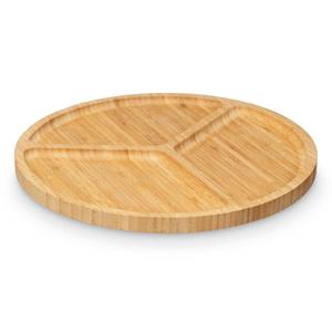 Kinvara Serveerplank 3 vakken - D30 cm - bamboe hout - kaasplankje - borrelplank - tapasplank -