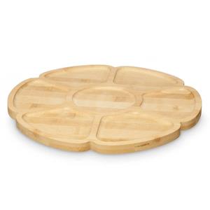 Kinvara Serveerplank 7 vakken - D30 cm - bamboe hout - kaasplankje - borrelplank - tapasplank -