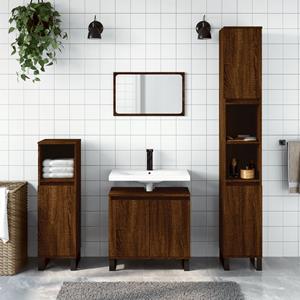 vidaXL 3-delige Badkamermeubelset bewerkt hout bruin eikenkleur