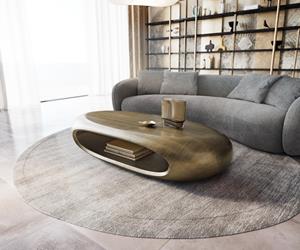 DELIFE Couchtisch Sinor 140x65 cm Brushed Bronze