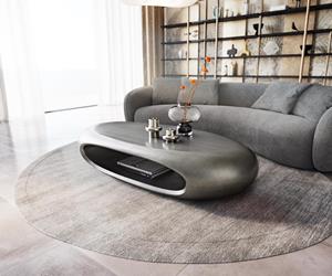 DELIFE Couchtisch Sinor 140x65 cm Brushed Silver