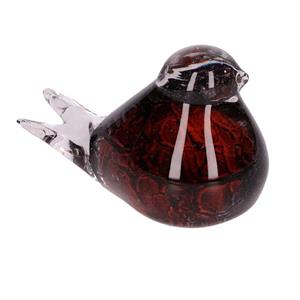 Urnwebshop Kristalglazen Mini Vogel Urn Bruingevlekt Buikje (0.03 liter)