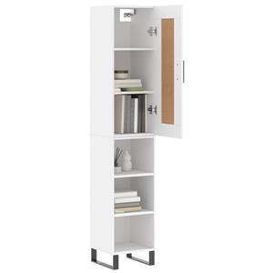 vidaXL Hoge kast 34,5x34x180 cm bewerkt hout wit