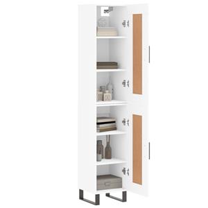 vidaXL Hoge kast 34,5x34x180 cm bewerkt hout wit