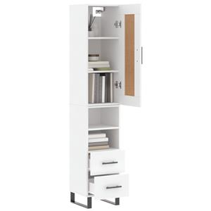vidaXL Hoge kast 34,5x34x180 cm bewerkt hout wit