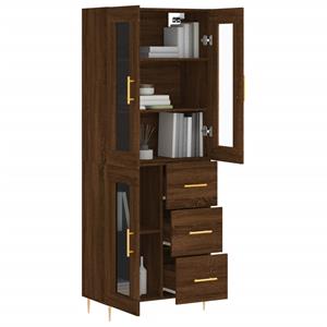 vidaXL Hoge kast 69,5x34x180 cm bewerkt hout bruin eikenkleur