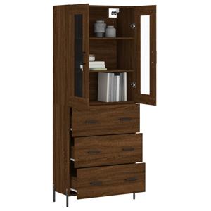 vidaXL Hoge kast 69,5x34x180 cm bewerkt hout bruin eikenkleur