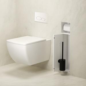 Mueller Bela inbouw toiletrol en borstelhouder betegelbaar wit mat