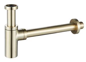 Mueller Pip luxe sifon 5/4+muurbuis+Rozet messing geborsteld