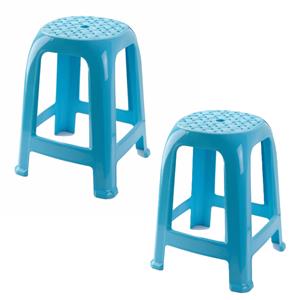 PlasticForte Zit krukjes - 2x - lichtblauw - kunststof - x x cm - extra zitplaatsen -