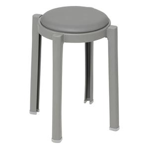 5five Five Bijzet krukje/stoel - grijs - D41 x H47 cm - Stapelbaar -
