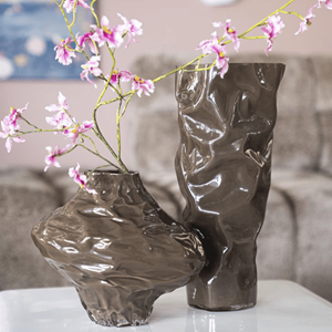 By-Boo Vaas Rias 39cm hoog - Bruin