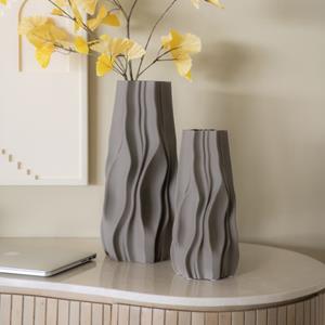 By-Boo Vaas Nove 3D geprint Keramiek, 40cm - Taupe