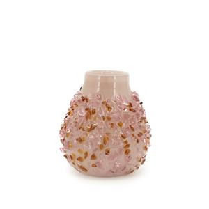 By-Boo Vaas Quartz Glas, 28cm hoog - Roze