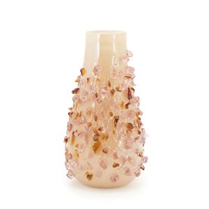 By-Boo Vaas Quartz Glas, 40cm hoog - Oranje