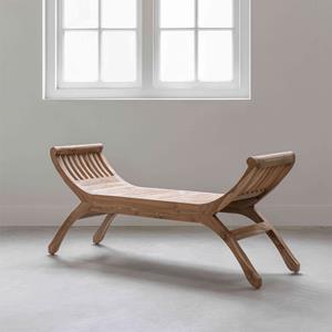 MUST Living Eetkamerbank Cleopatra Teakhout, 105cm - Bruin