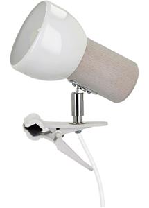 SPOT Light Klemlamp SVENDA Natuurproduct van massief eiken, duurzaam, met beweegbare kop