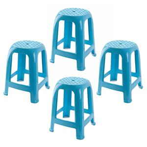 PlasticForte Zit krukjes - 4x - lichtblauw - kunststof - x x cm - extra zitplaatsen -