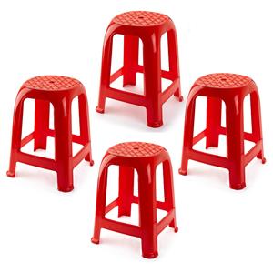 PlasticForte Zit krukjes - 4x - rood - kunststof - x x cm -