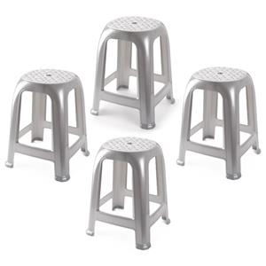 PlasticForte Zit krukjes - 4x - zilver - kunststof - x x cm - extra zitplaatsen -