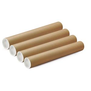 Merkloos Poster koker van karton - 4x - 640 x 60 mm - Bruin - Verzendkokers - Voor A1 formaat papier -
