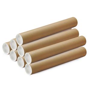 Merkloos Poster koker van karton - 8x - 670 x 50 mm - Bruin - Verzendkokers - Voor A1 formaat papier -