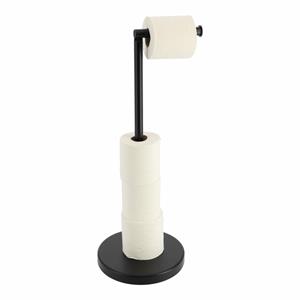 Tendance Toiletrolhouder - vrijstaand - zwart - metaal - 55 cm -